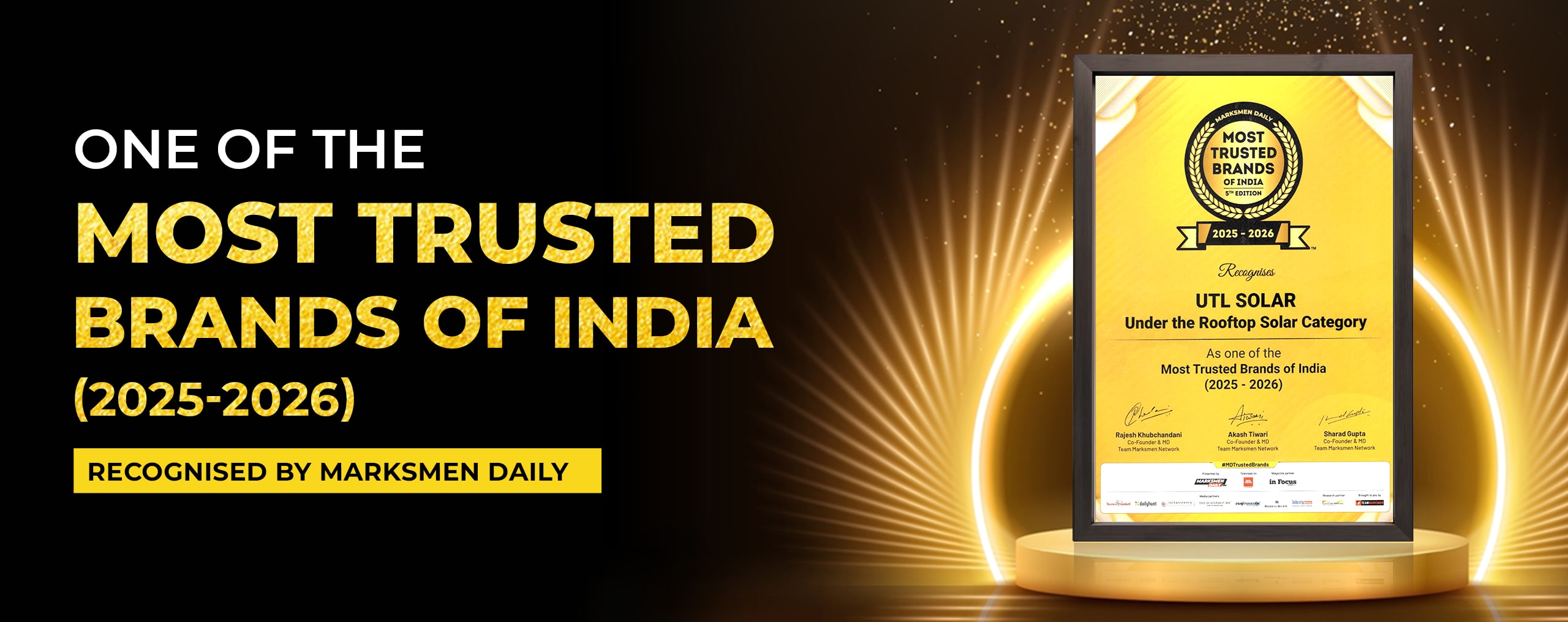 UTL Solar - Most Trusted Brand Under the Rooftop Solar category